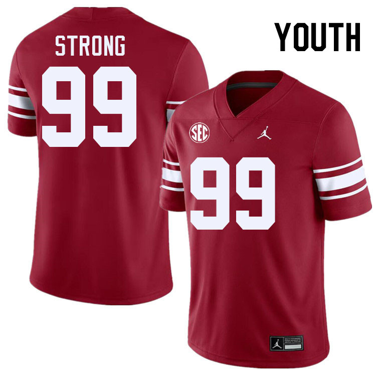 Youth #99 Markus Strong Oklahoma Sooners 2024 SEC Conference College Football Jerseys-Throwback